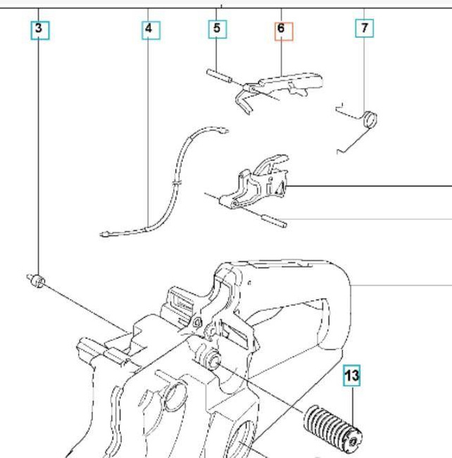 Blokada dźwigni Husqvarna 394 XP