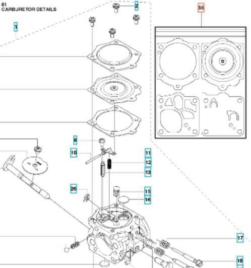 Zestaw Membran Husqvarna 372