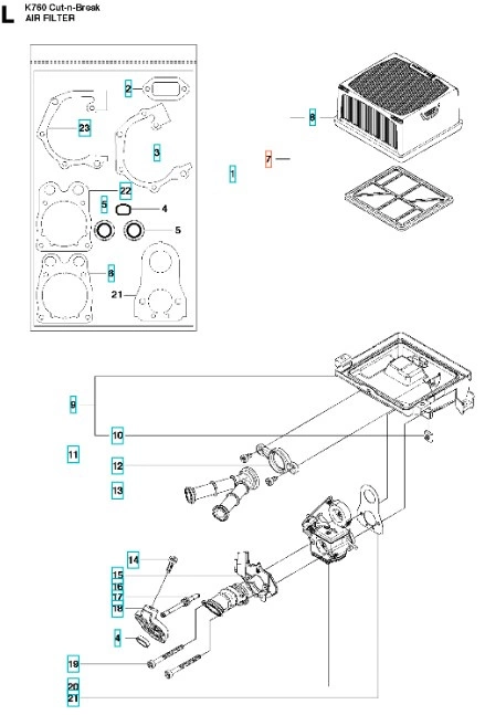 Filtr powietrza Husqvarna K760
