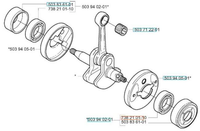 Łożysko wału Husqvarna 535rx i do przekładni 235 R