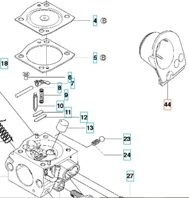 Wspornik pompki paliwa Husqvarna 346XP