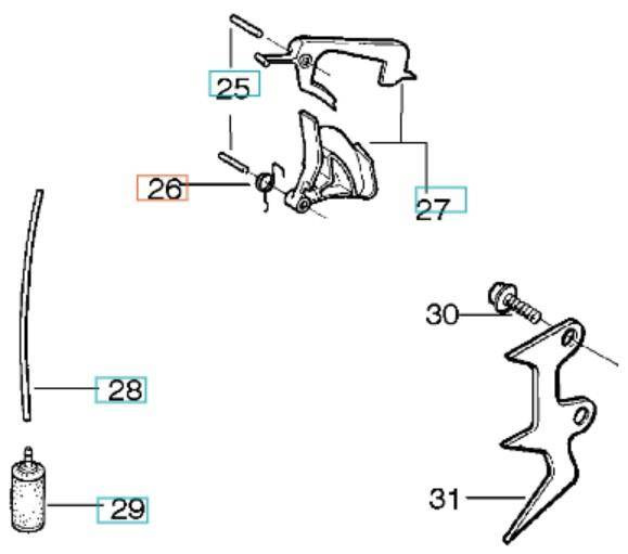 Sprężyna dźwigni gazu Husqvarna 136 137