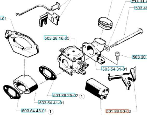 Dźwignia ssania Husqvarna 254