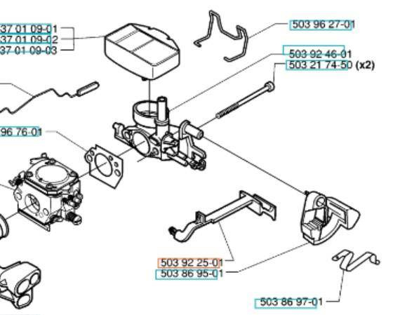 Dżwignia ssania Husqvarna 357 359