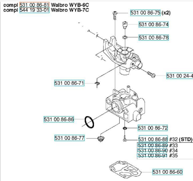 Gażnik Husqvarna 324 ldx