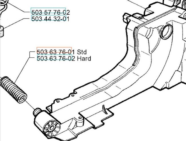 Amortyzator Husqvarna 365 371 od strony wychwytnik