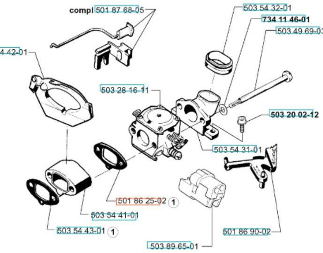 Uszczelka gaźnika Husqvarna 254