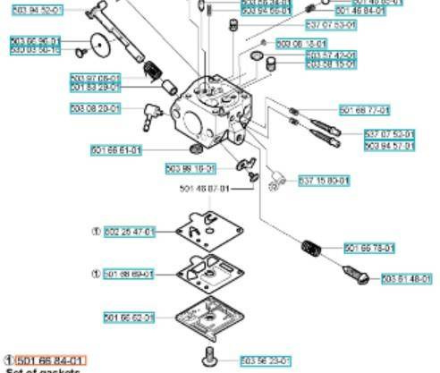 Membrany gaźnika Husqvarna 254XP HQV 340 Walbro