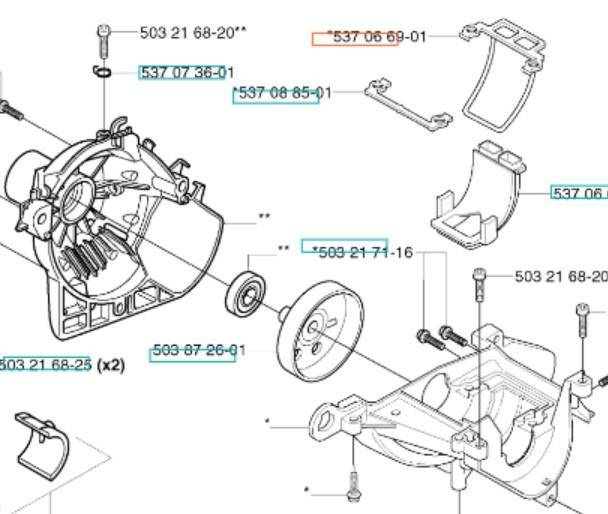 Uszczelka cylindra Husqvarna 323 R II - duża