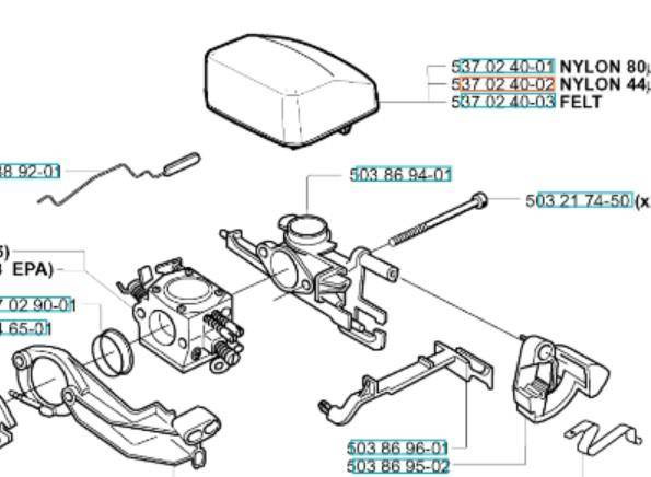 Filtr powietrza Husqvarna 346 żółty