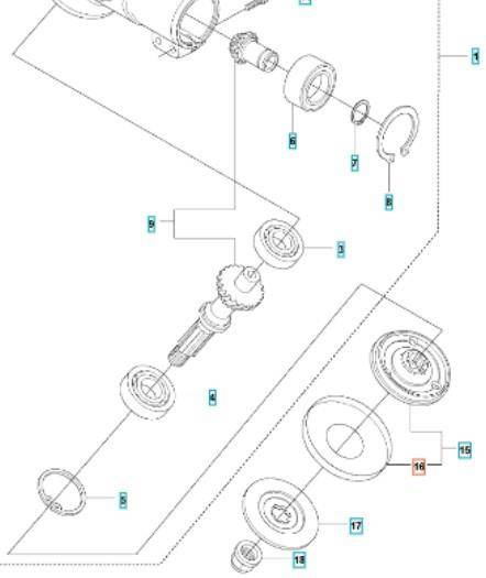 Podkładka od napędu przekładni Husqvarna 343 R