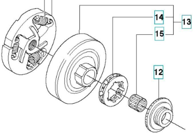 Bęben sprzęgła Husqvarna 346 353 357 359 - 3/25