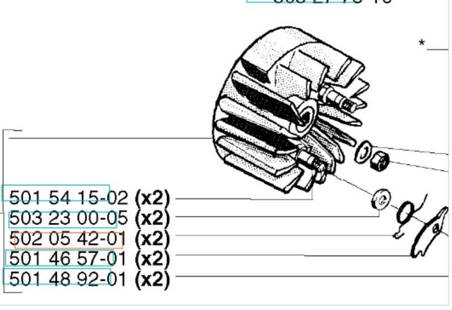 Sprężyna zabieraka Husqvarna 252RX