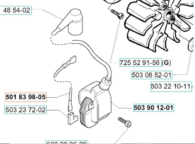 Przewód gaszenia Husqvarna 254