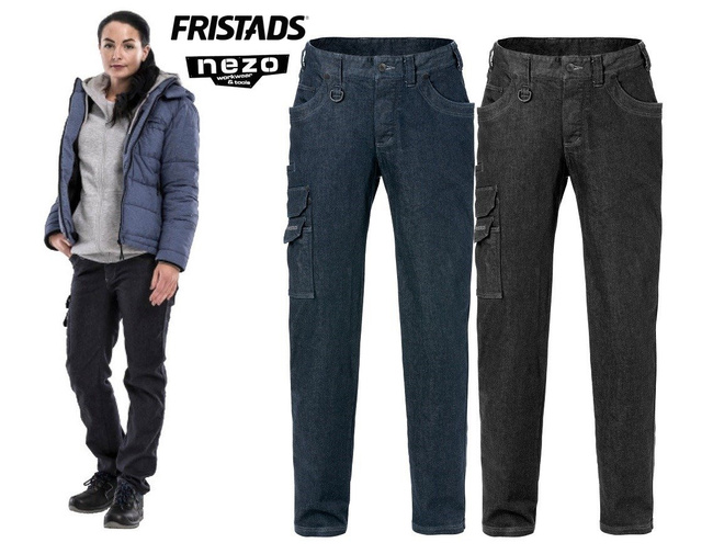 DAMSKIE DENIMOWE SPODNIE ROBOCZE STRETCH FRISTADS DYNAMIC 2506 DCS