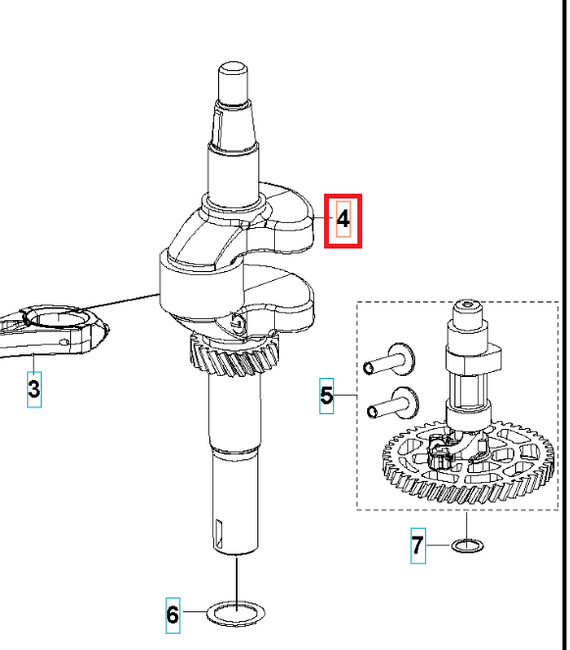 Wał korbowy Husqvarna HS123A