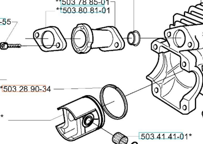 Pierścień tłoka Husqvarna 335xpt