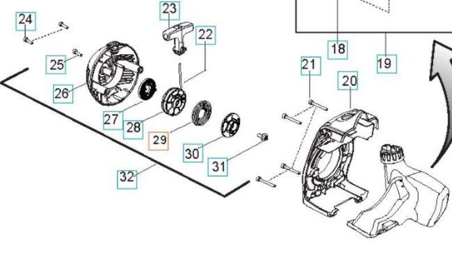 Sprężyna rozrusznika Husqvarna 128R 129