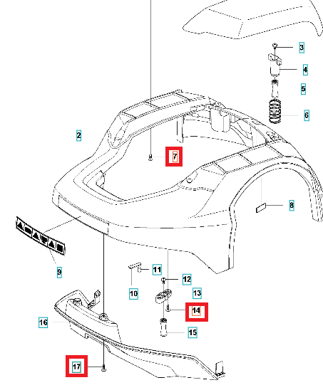 Śruba 14 milimetrów Husqvarna Automower 105 305 315 320 405 415 430 450 550 535 435