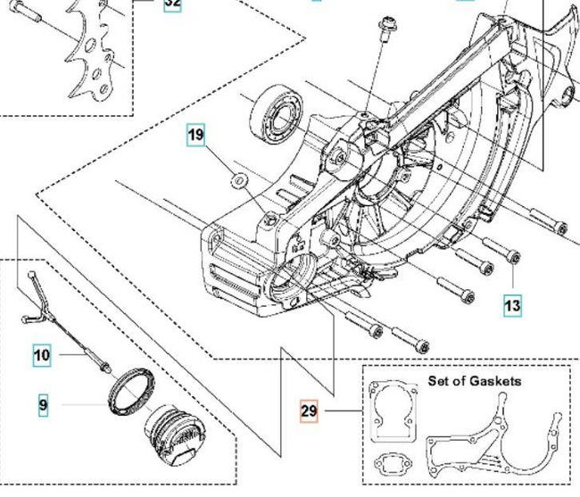 Zestaw uszczelek Husqvarna 572 565