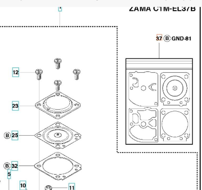 Membrany Husqvarna 445 450 ZESTAW ORYGINAŁ